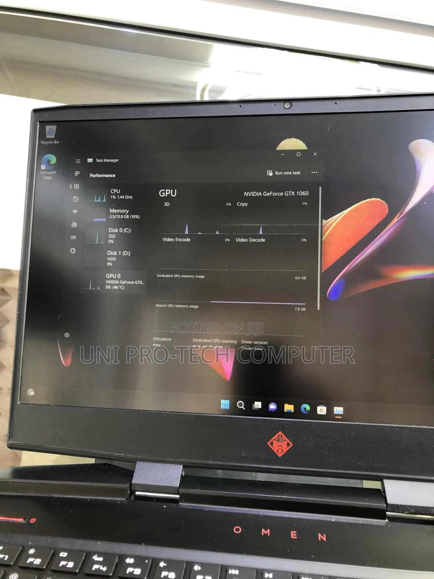 Laptop HP Omen 15 16GB Intel Core I5 HDD+SSD 1T