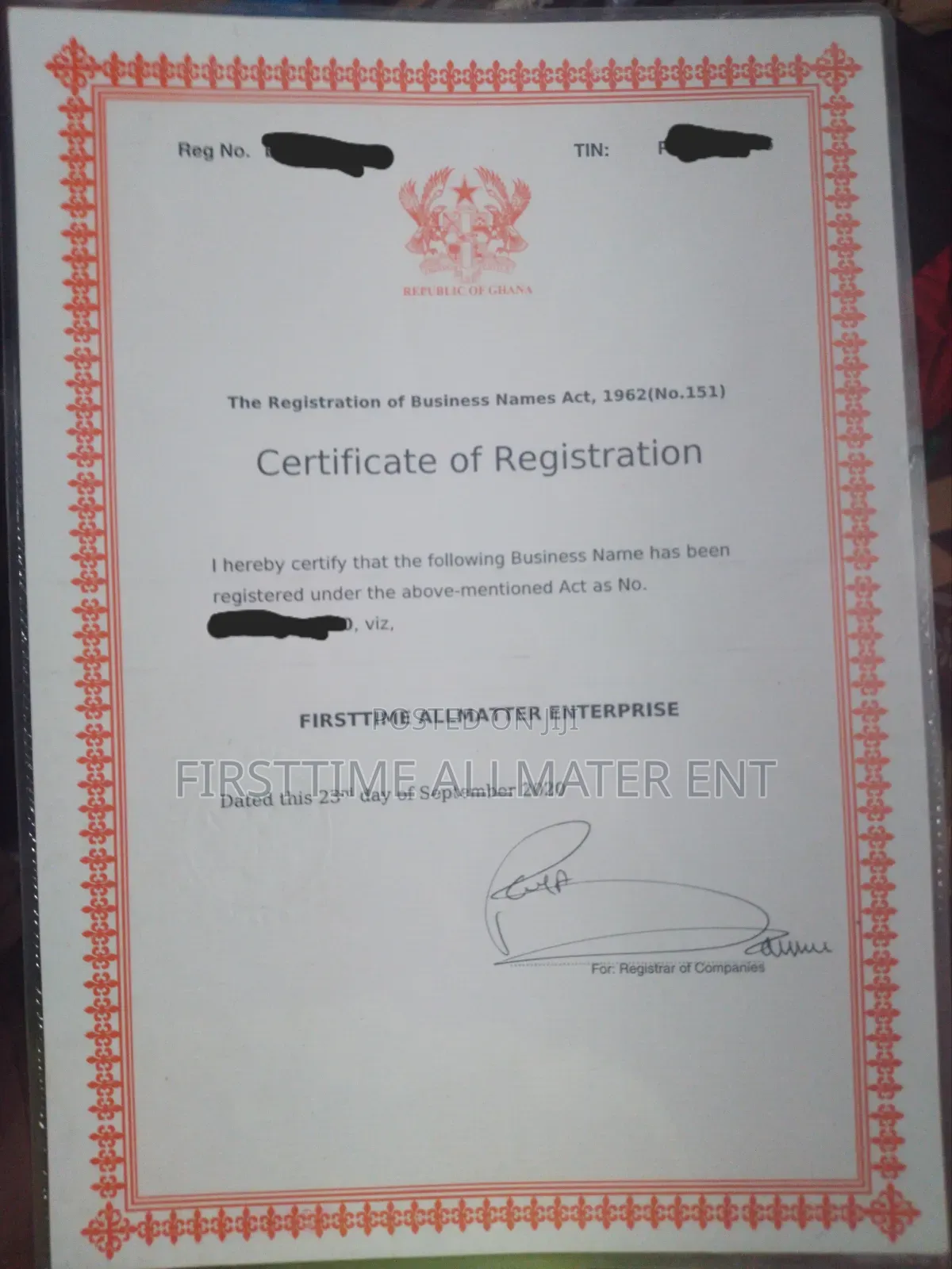 Business Certificate