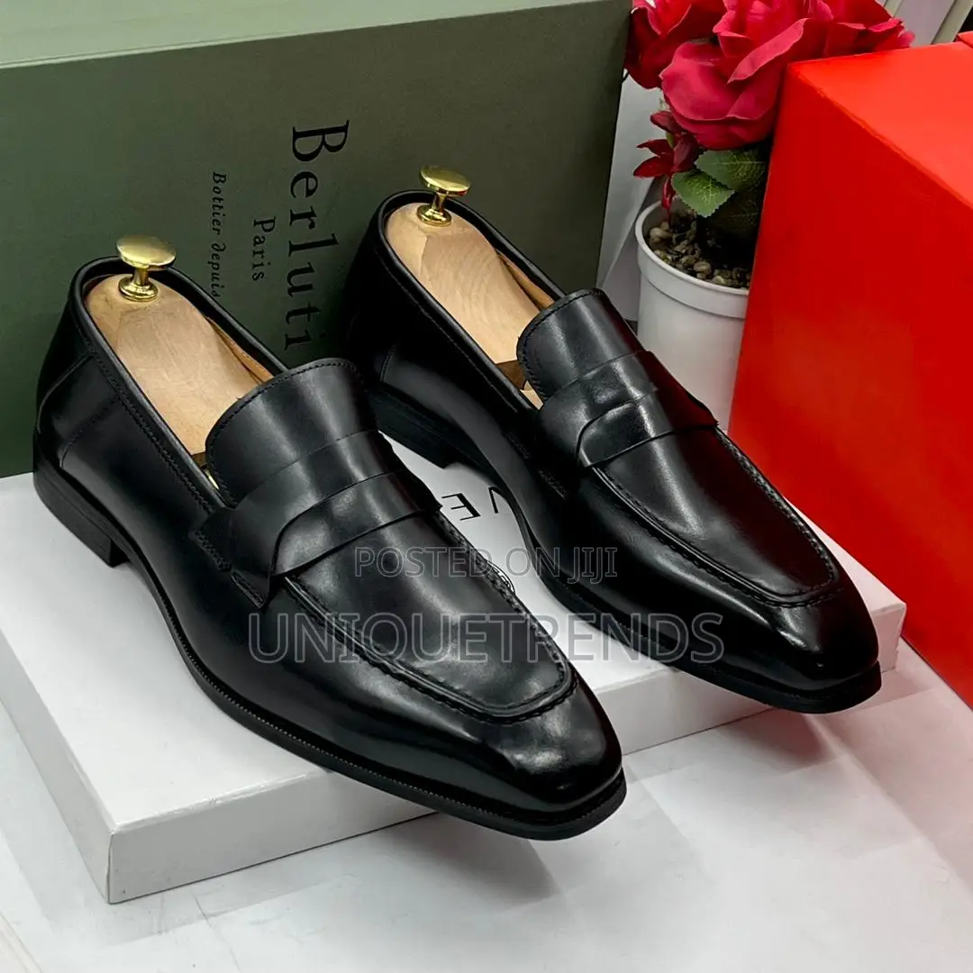 Executive Berluti Leather Penny Loafer