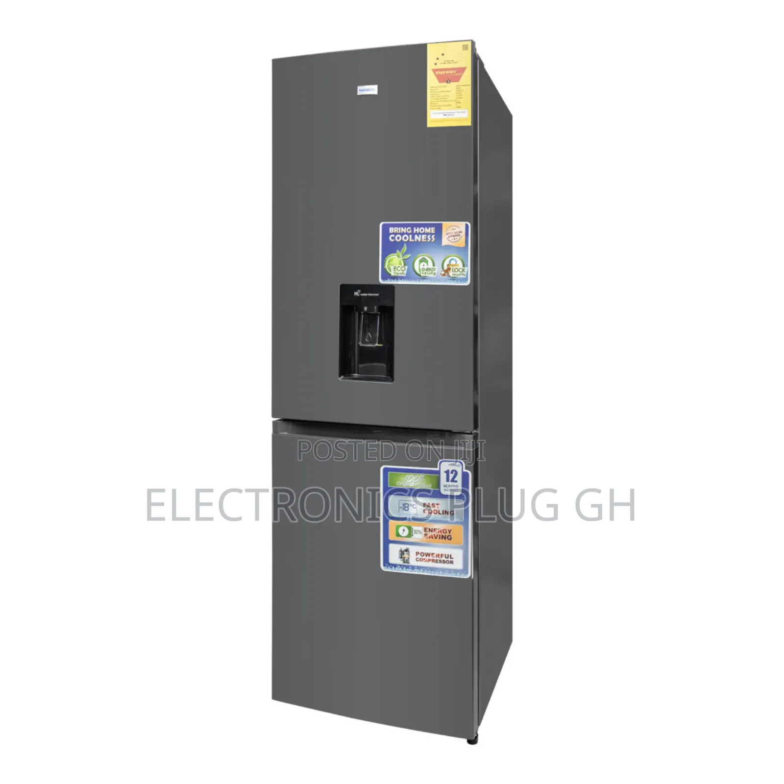Nasco 287 Litres Bottom Freezer With Water Dispenser