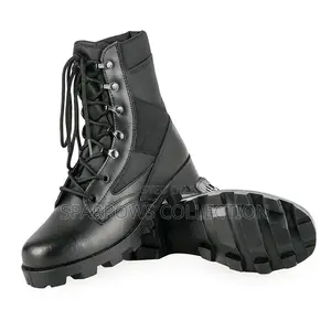 Military Siwar Black Leather Tactical Boots