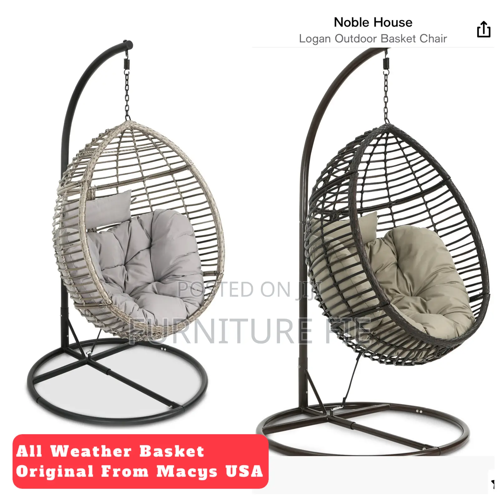 Noble Outdoor Basket All Weather Chair From Macy’S Usa