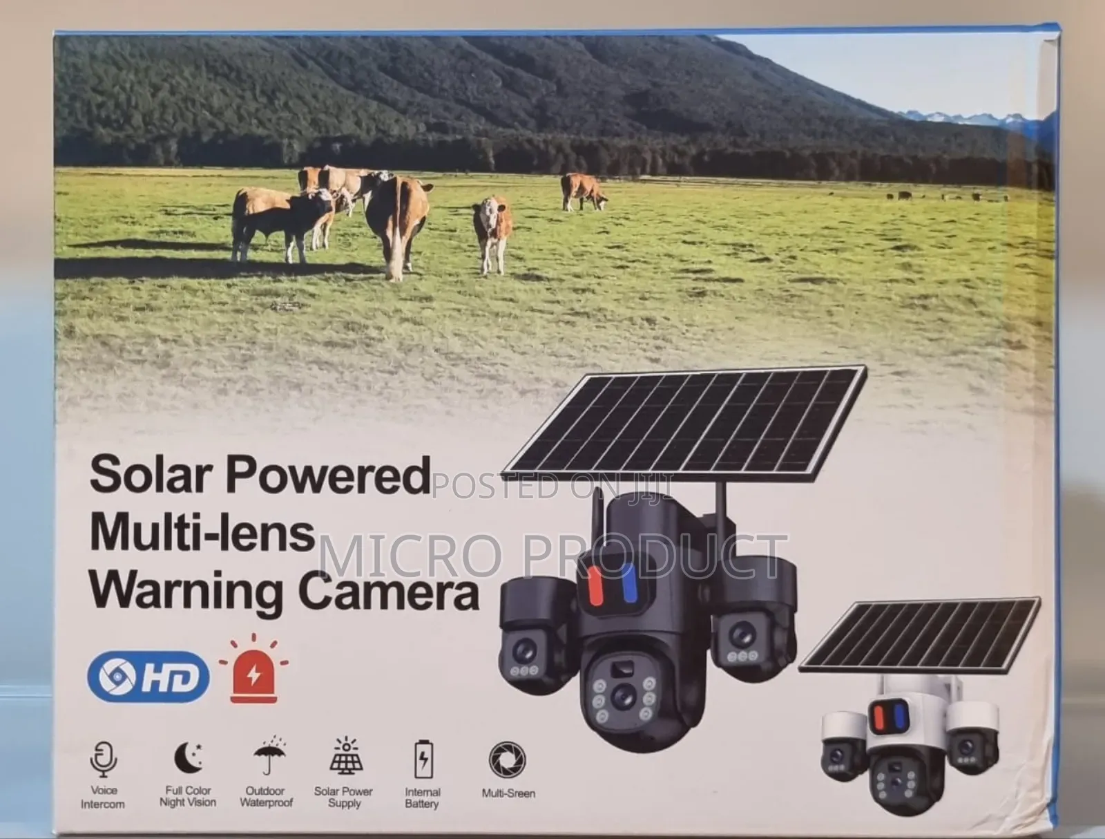 Solar Powered 4g Tripple-Lens Warning Camera