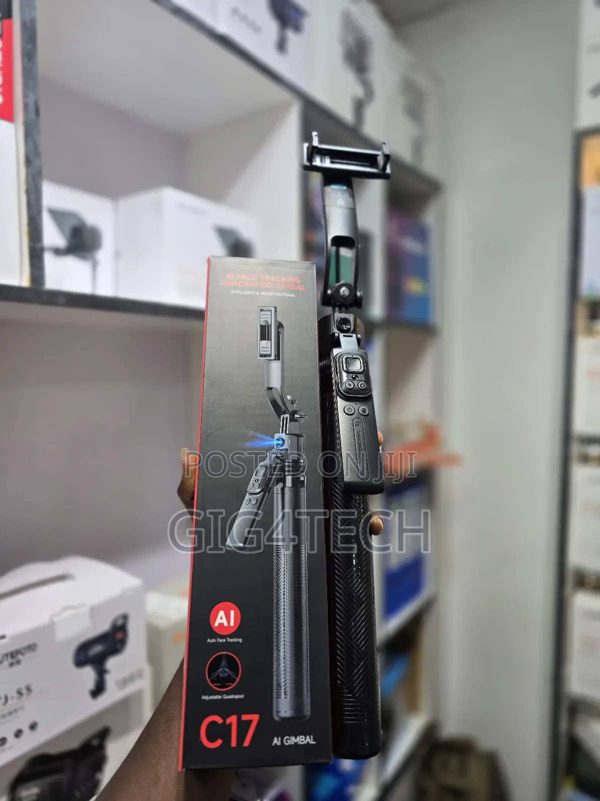Ai Face Tracking Gimbal 360° Auto Follow Smartphone C17 Tripod