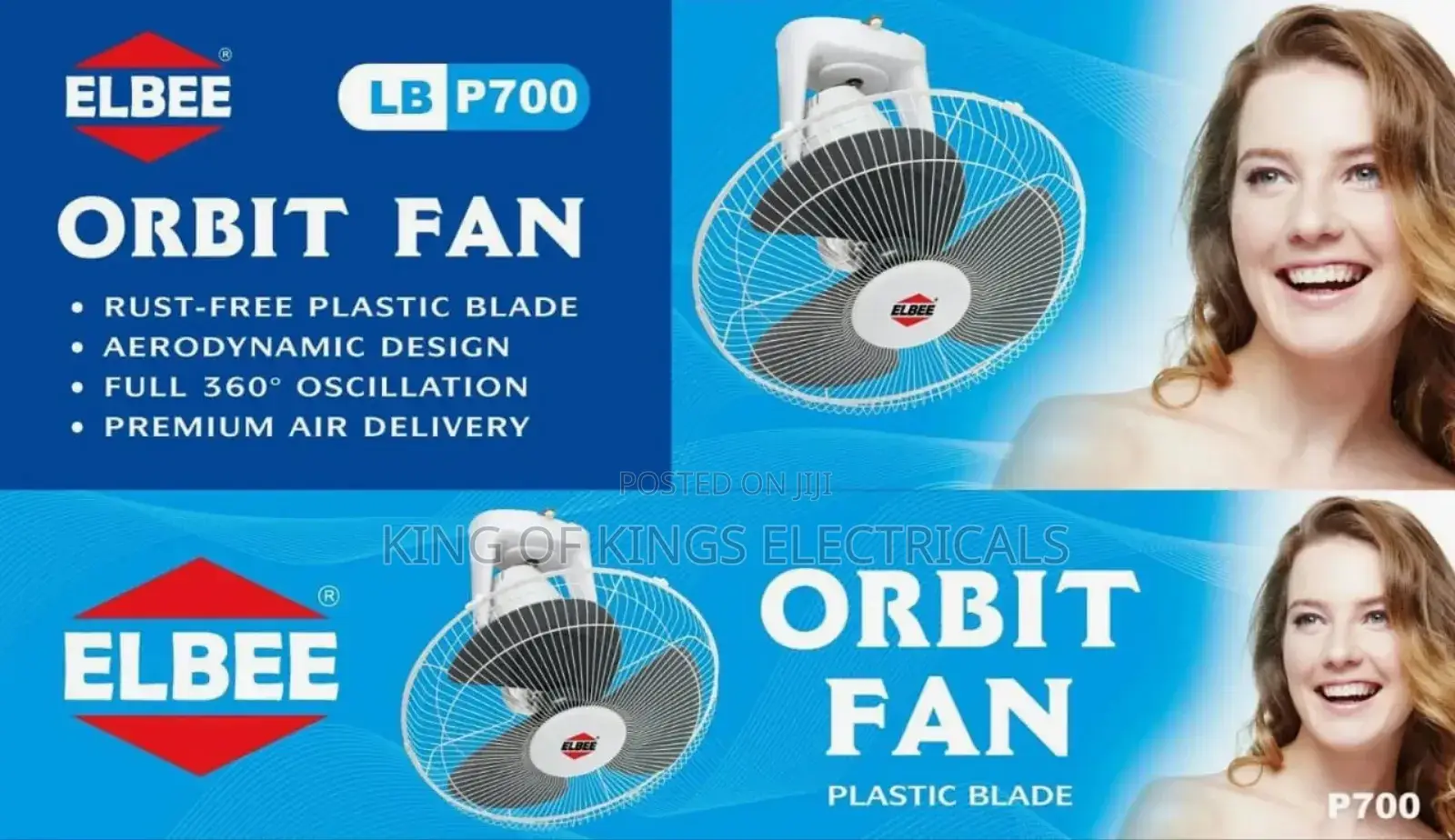 Elbee 16" Orbit Fan - White/Black