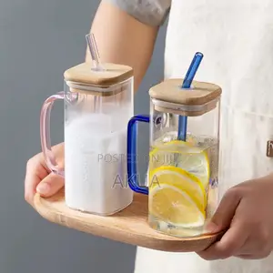 Glass Cup With Bamboo Lid