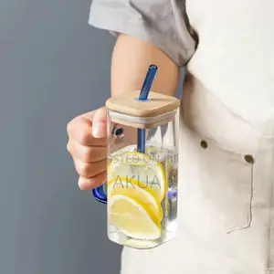Glass Cup With Bamboo Lid