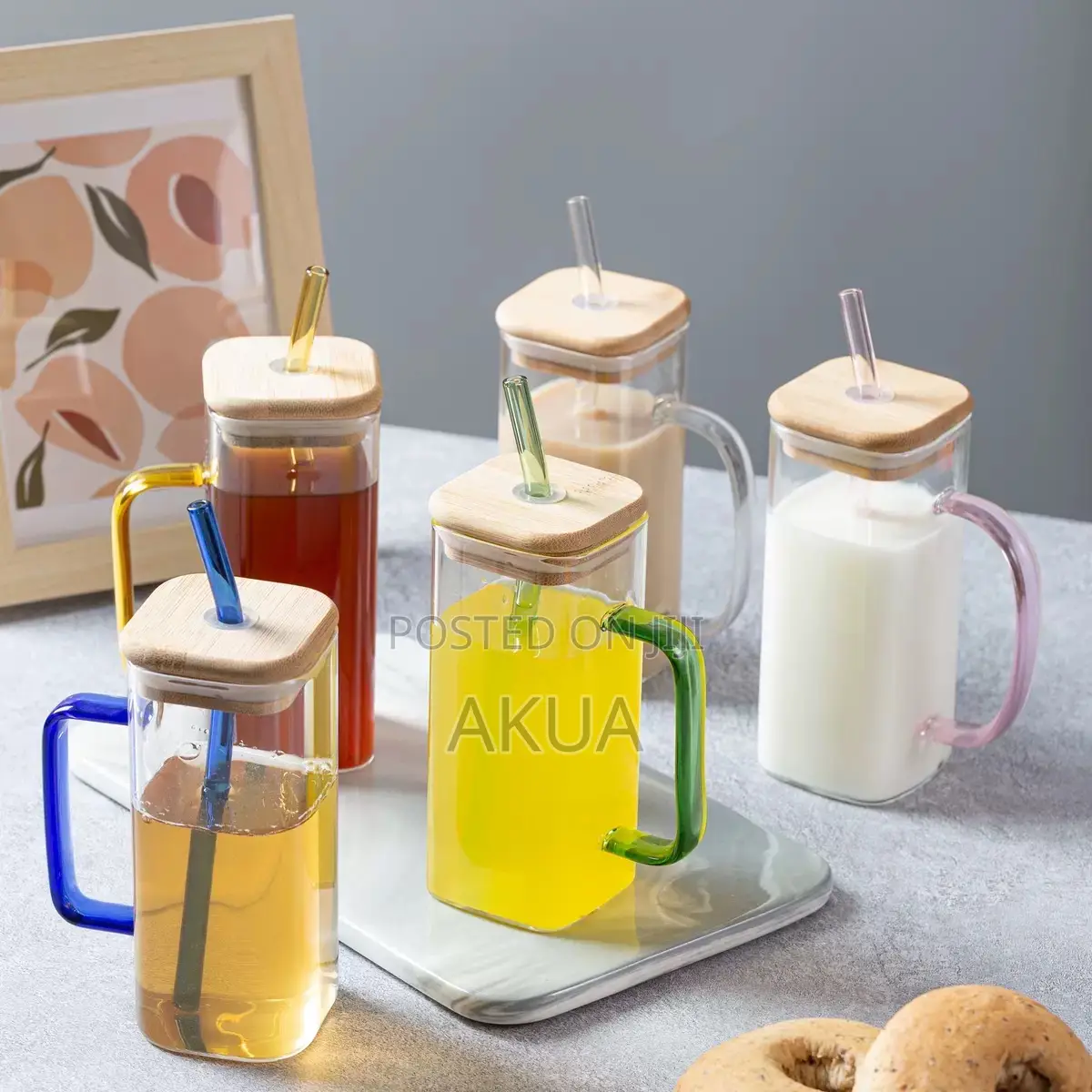 Glass Cup With Bamboo Lid