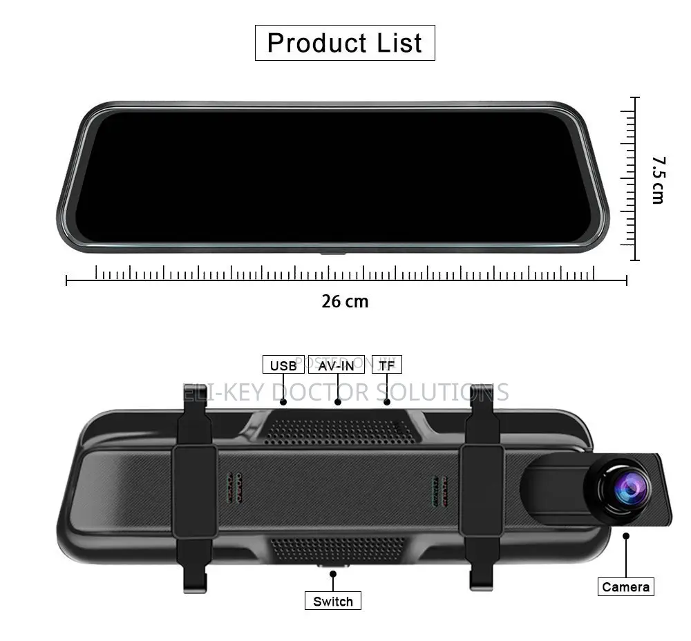 10" Full Touch Screen Vehicle Dvr Black-box Dashcam Recorder Security
