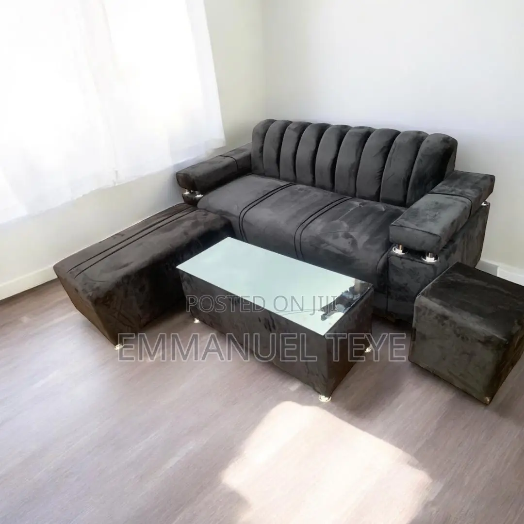 Stylish Black Fabric Sofa