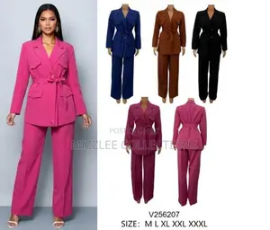 Ladies Official Suit in Black Brown Navy Blue and Pink M-3xl