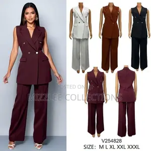 Long Blazer Sleeveless Suit for Ladies in M-3xl