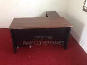 Rich Cherry Wood L -Shape Executive Straight Desk Model