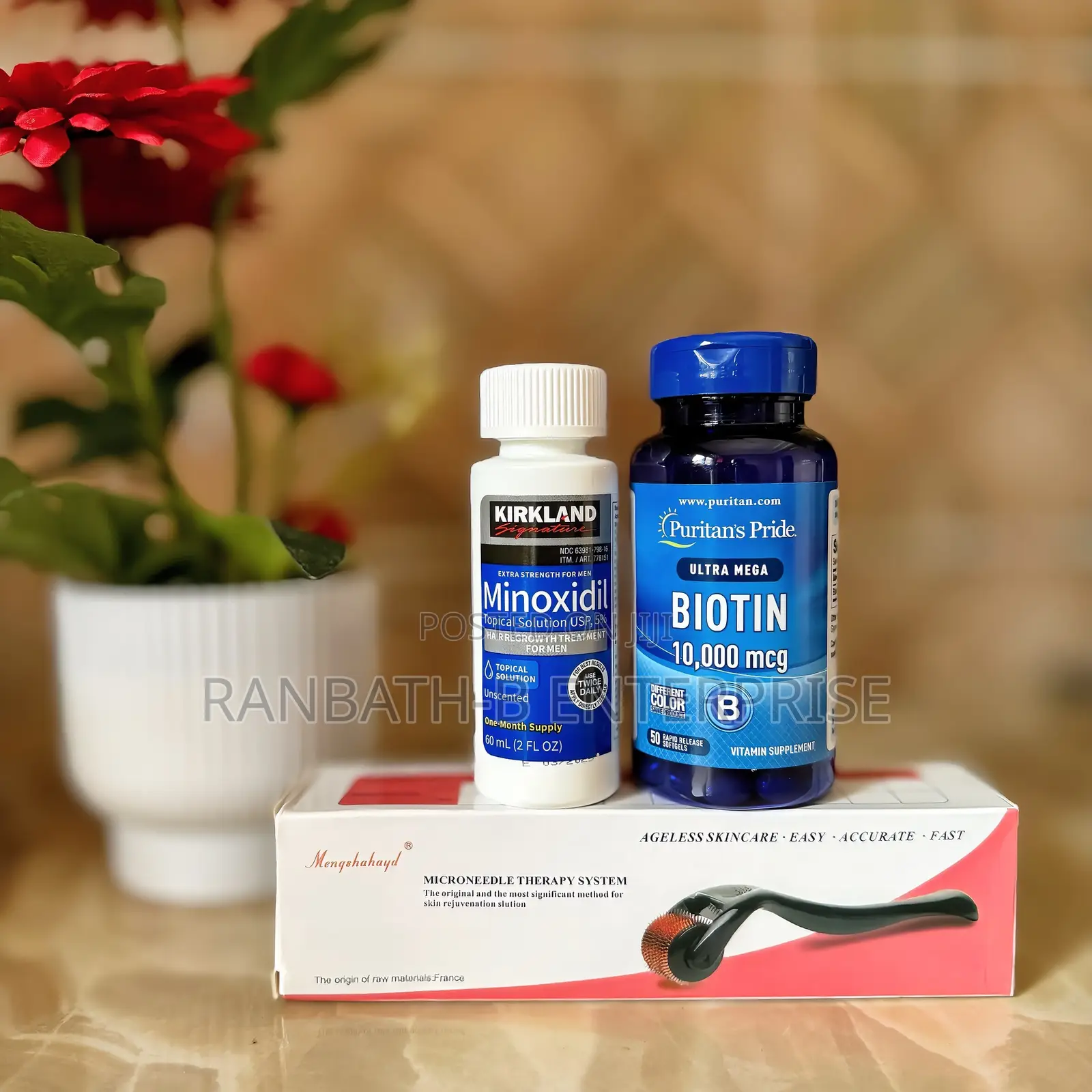 Kirkland Liquid/Puritan Pride Biotin/Derma Roller