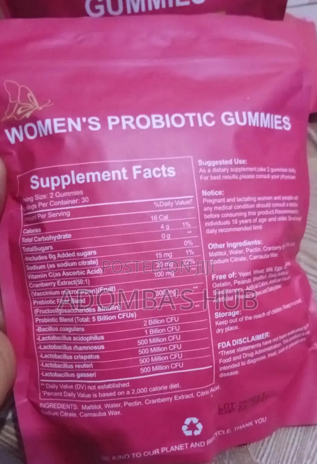 Women's Probiotic Gummies -5 Billion Cfus Per Serving
