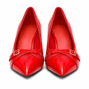 Scarlet Luxe Pointed Heels – Red