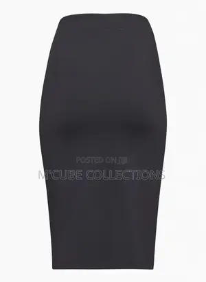Classic Black Pencil Midi Skirt