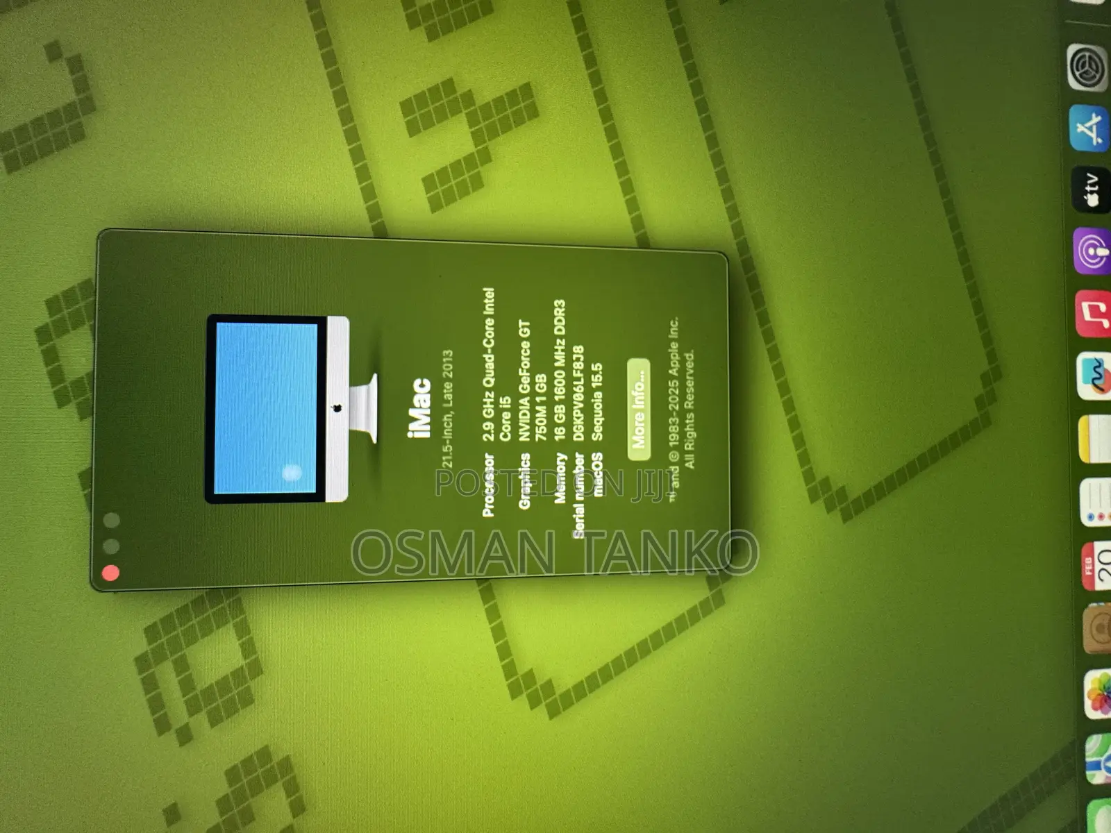 Desktop Computer Apple 16GB Intel Core i5 HDD 1T