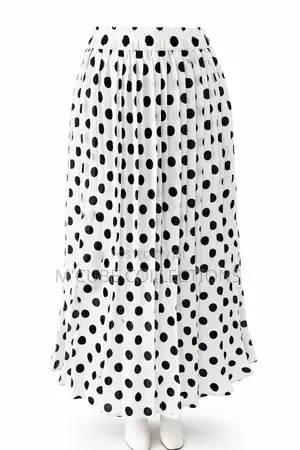 Polka Dot Pleated Midi Skirt