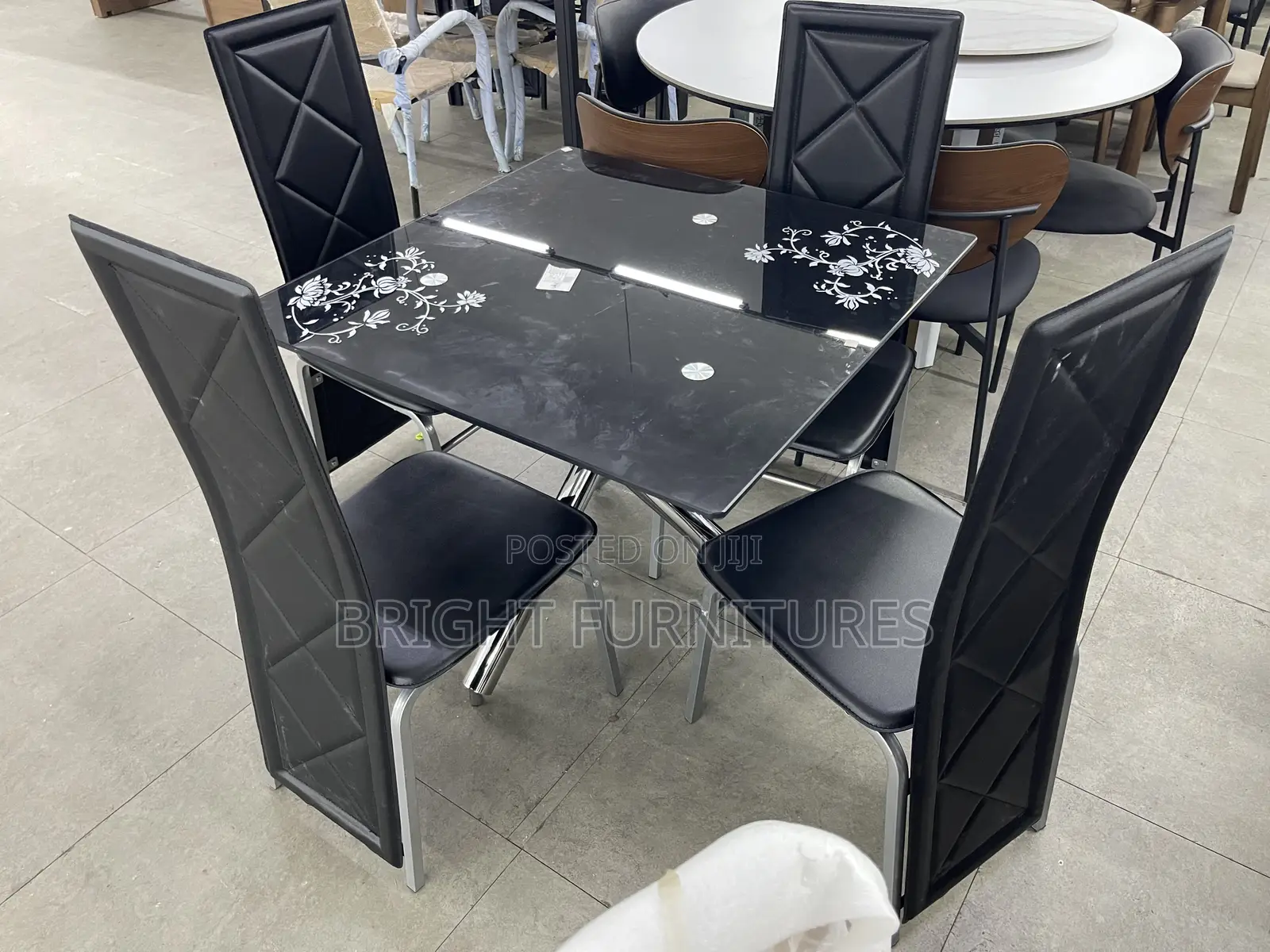 Durable 4 Seater Glass Dining Set