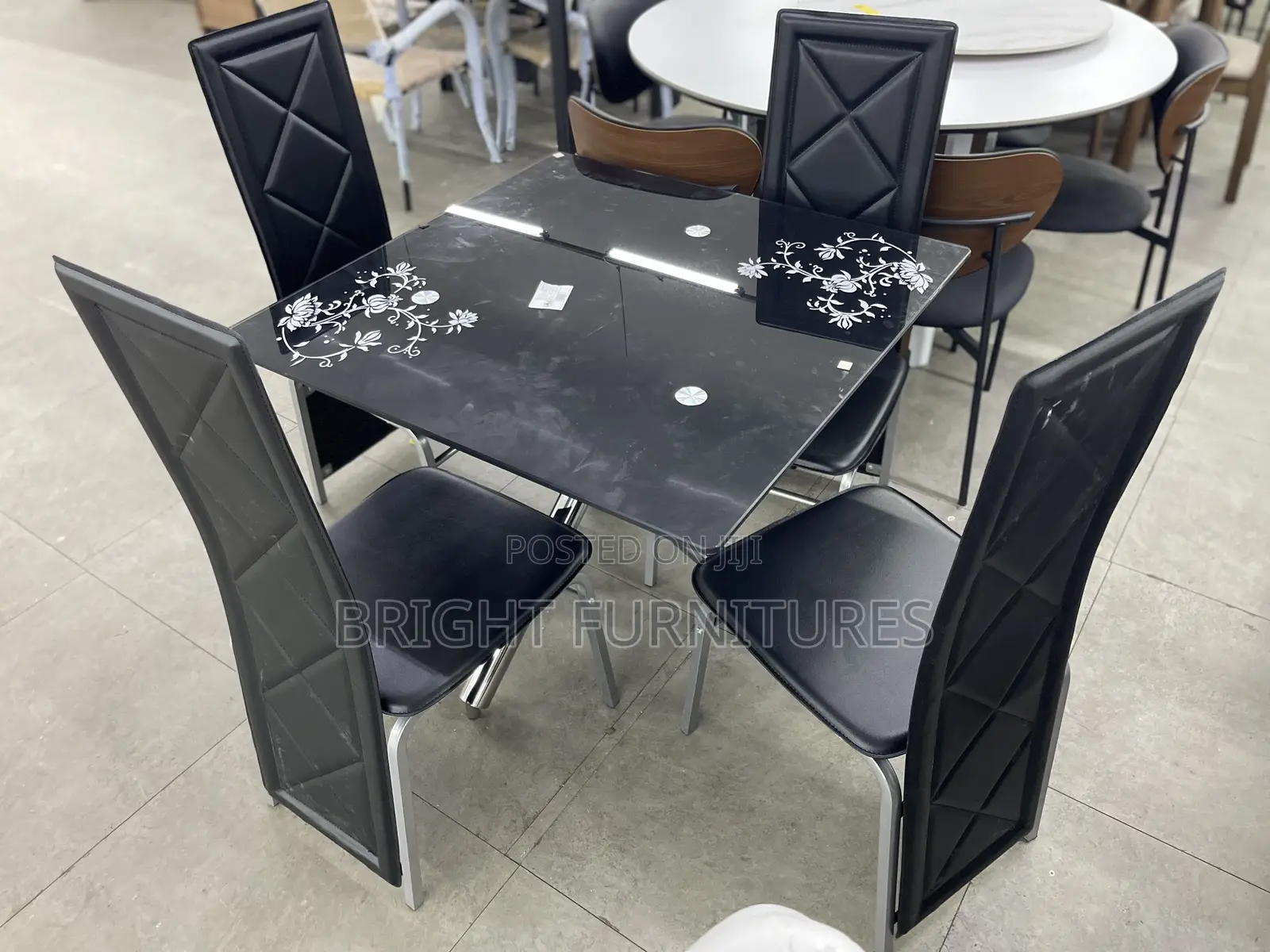 Durable 4 Seater Glass Dining Set