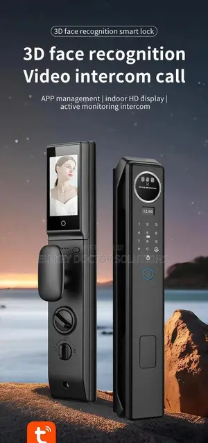 3d Facial Recognition Smart Door Lock With Active Video Calling - Tuya