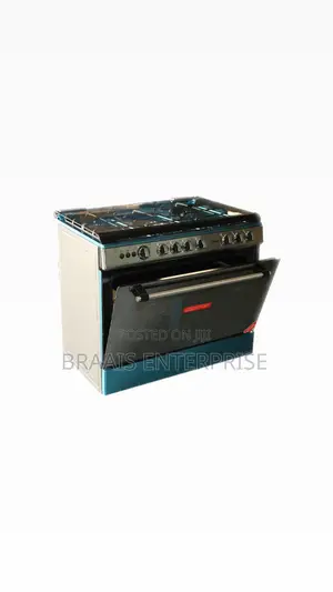 Midea 5 Burner Gas Cooker With Oven-Silver