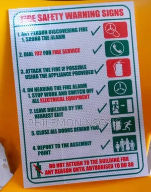 Fire Safety Warning Sign (Reflective).