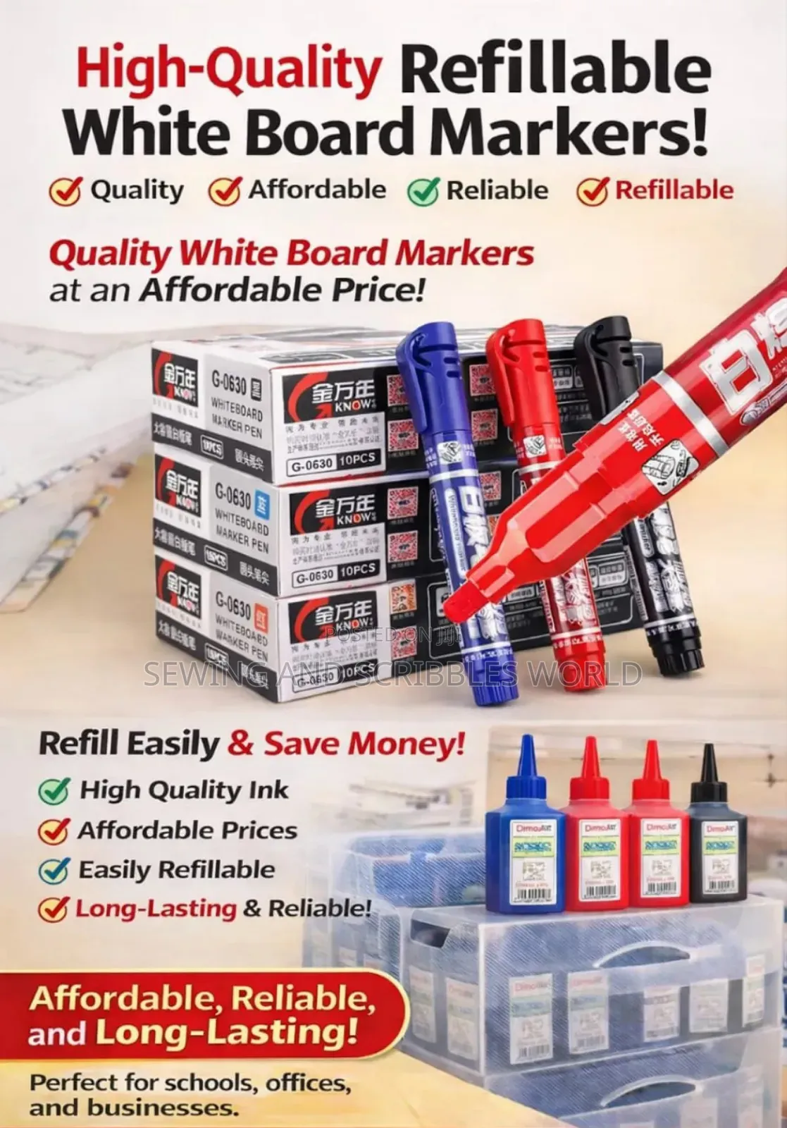 Quality Refillable Markers and Inks (100ml)