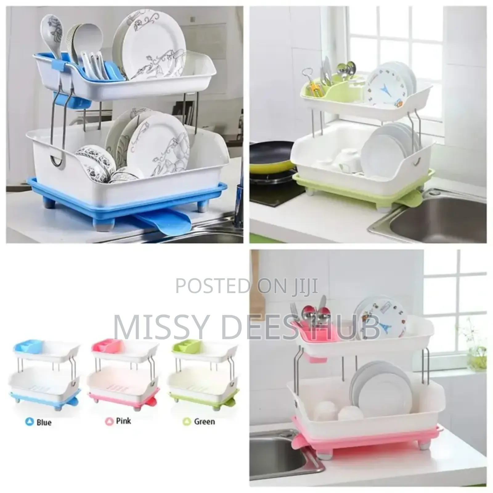 Sturdy 2 Tier Plastic Dishrack
