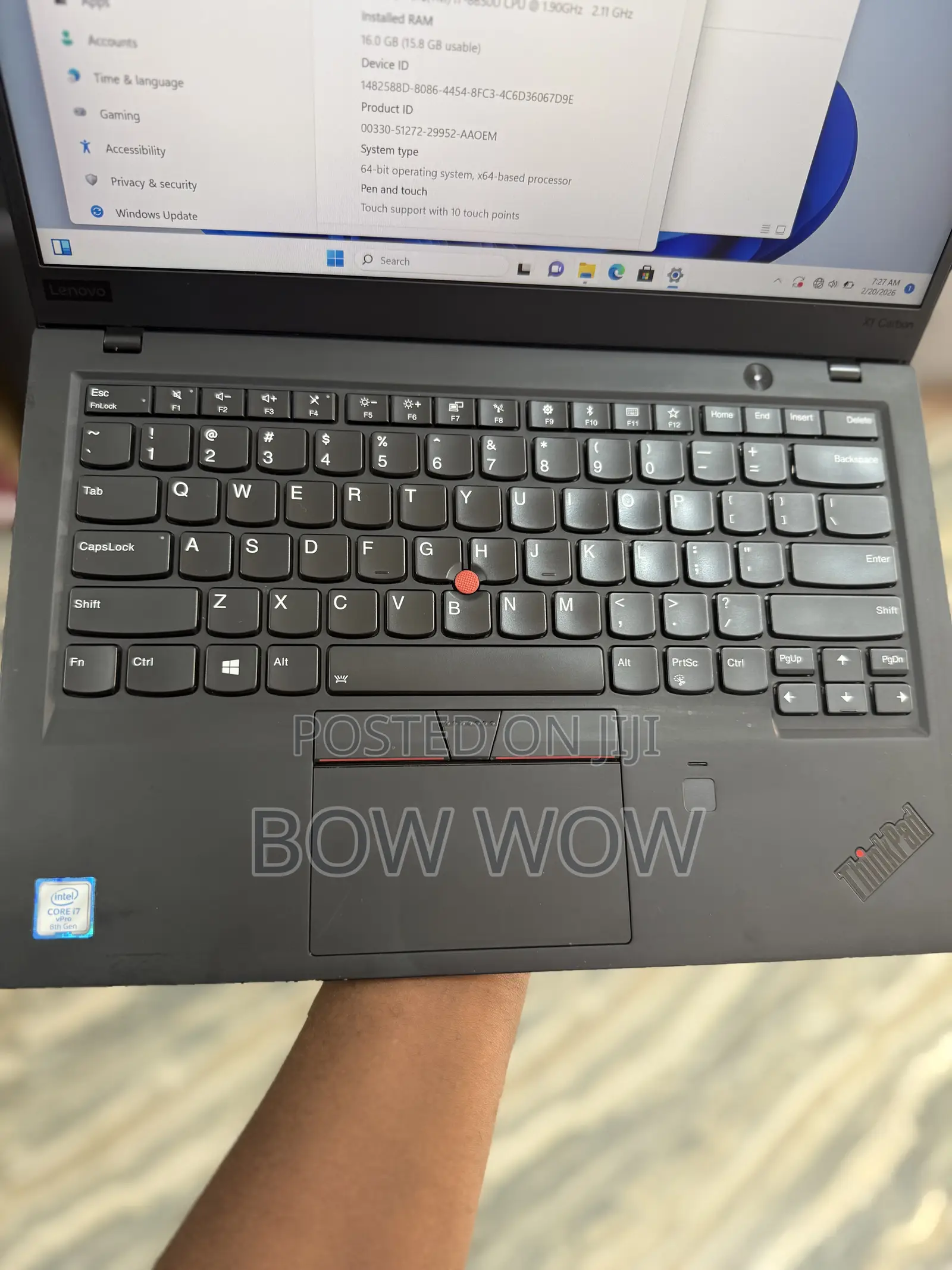 Laptop Lenovo ThinkPad X1 Carbon 16GB Intel Core i7 SSD 512GB