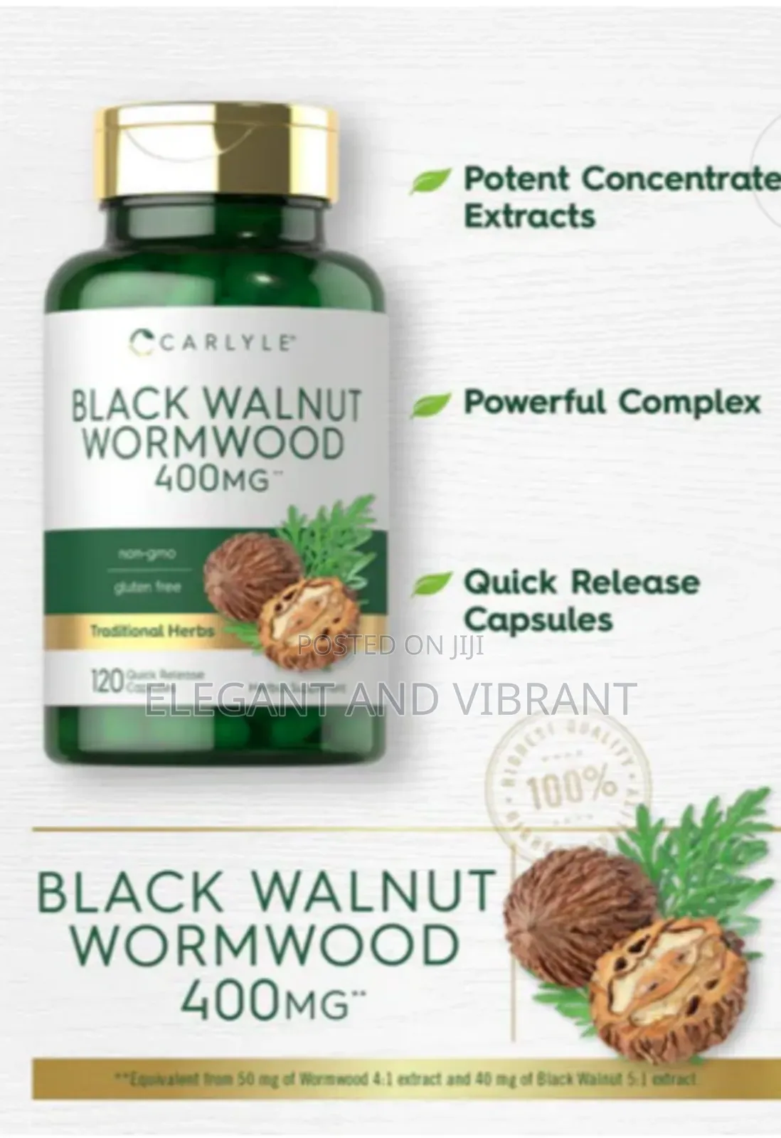 Black Walnut Wormwood | 120 Capsules