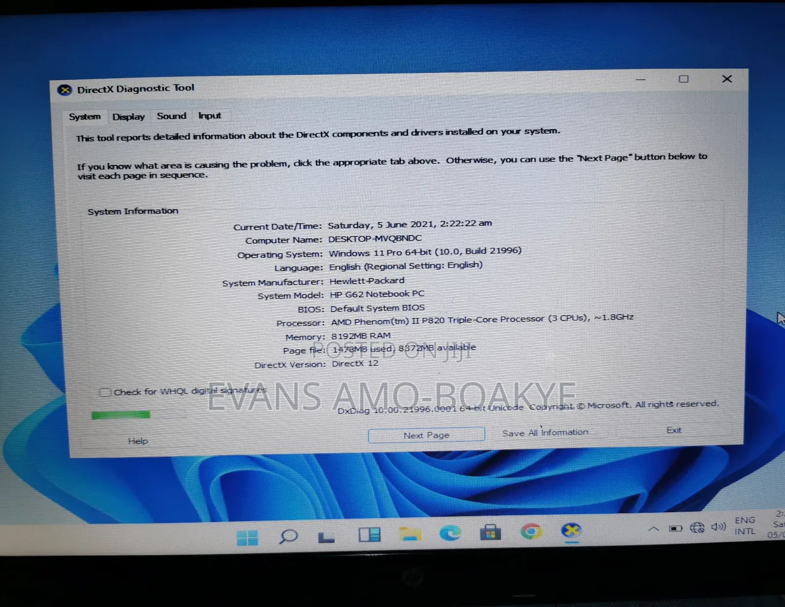 Laptop HP Pavilion G62 8GB AMD HDD 500GB