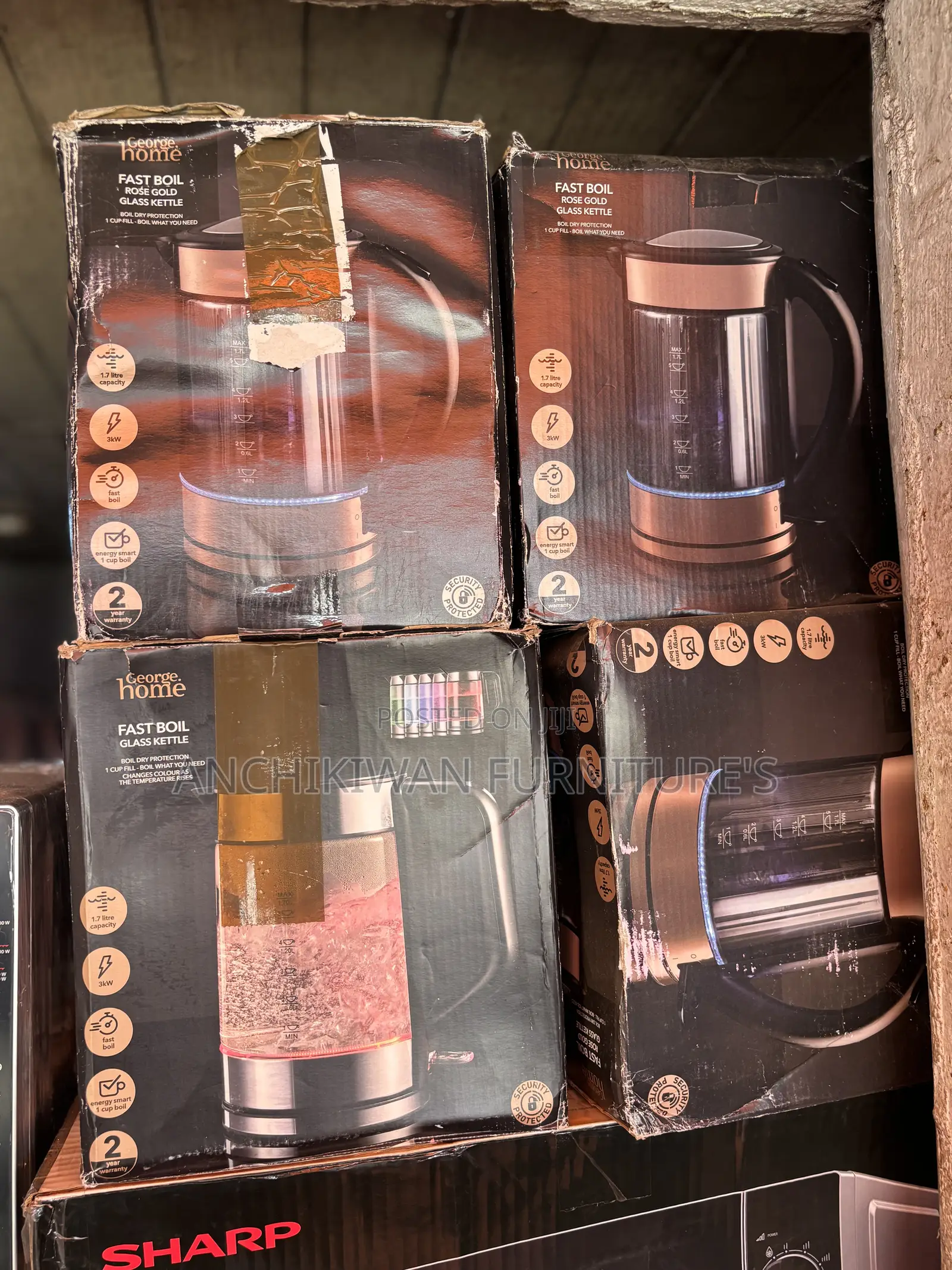 George Home Electric Led Light Glass Kettle (Cash on Delivery)