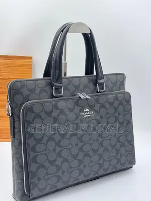 Coach Black Color Leather Laptop Bag