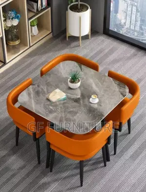 4-Seater Mable Dining Table Set