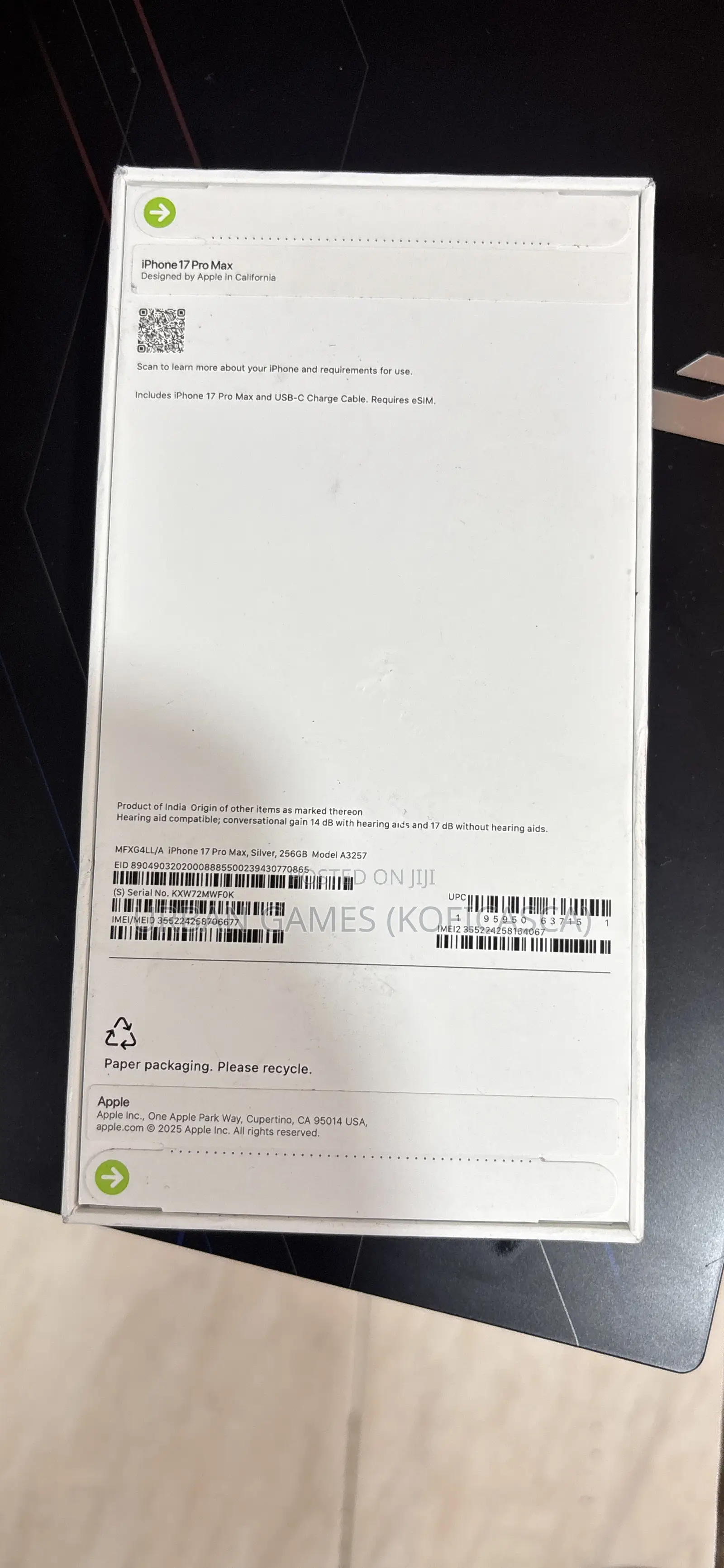 New Apple iPhone 17 Pro Max 256 GB Silver