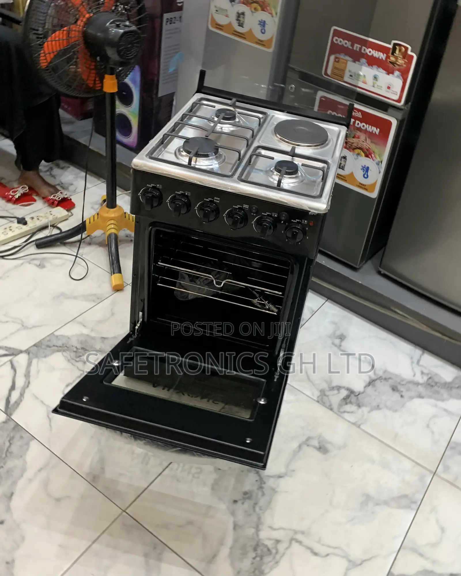 Original Black 1 Electric Ailyons 3 Gas Cooker 50x50 Grill