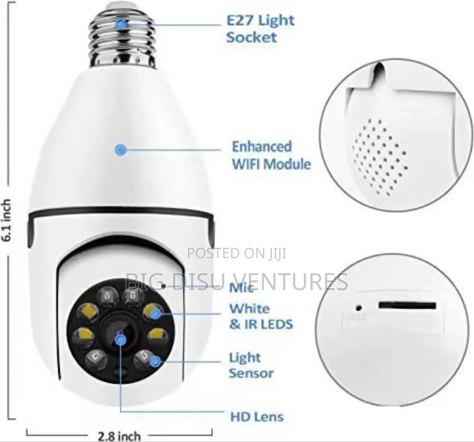 Wifi Panorama CCTV Bulb Camera