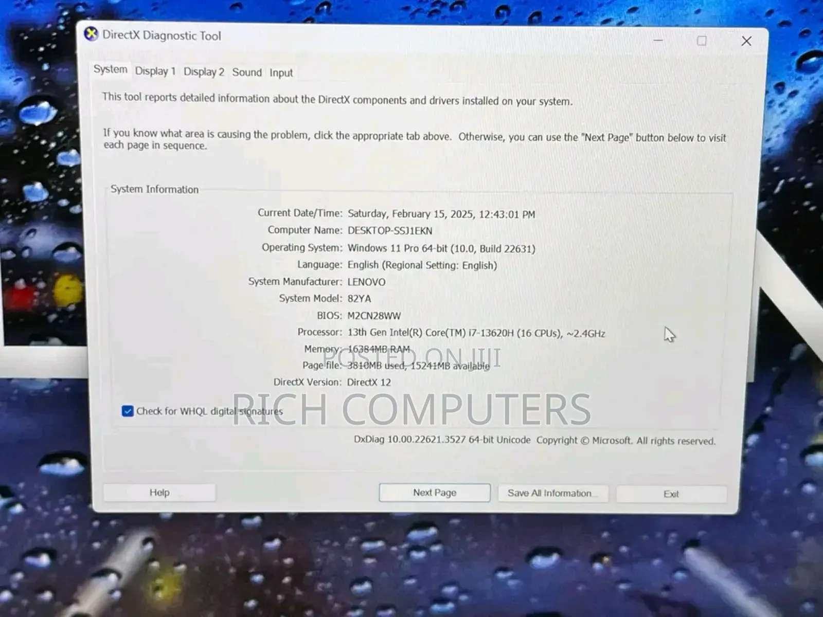 New Laptop Lenovo Legion Y540 16GB Intel Core i7 SSD 1T