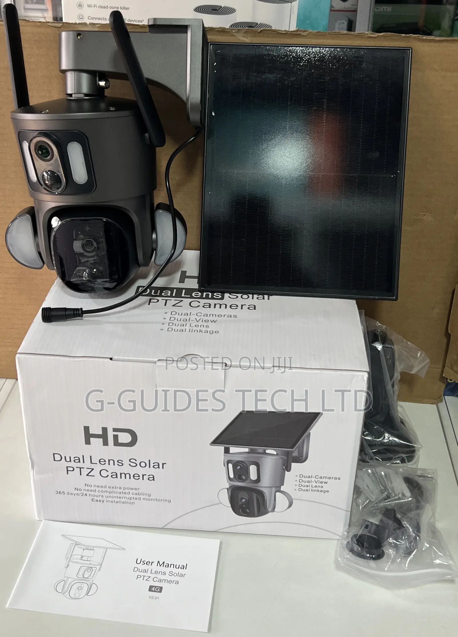 Hd 4g Dual Lens Solar PTZ Camera 6mp Ubox