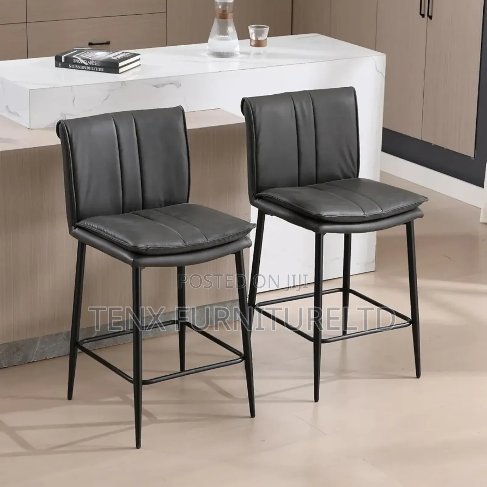 Bar Stool(Pair) Double Layer Leather