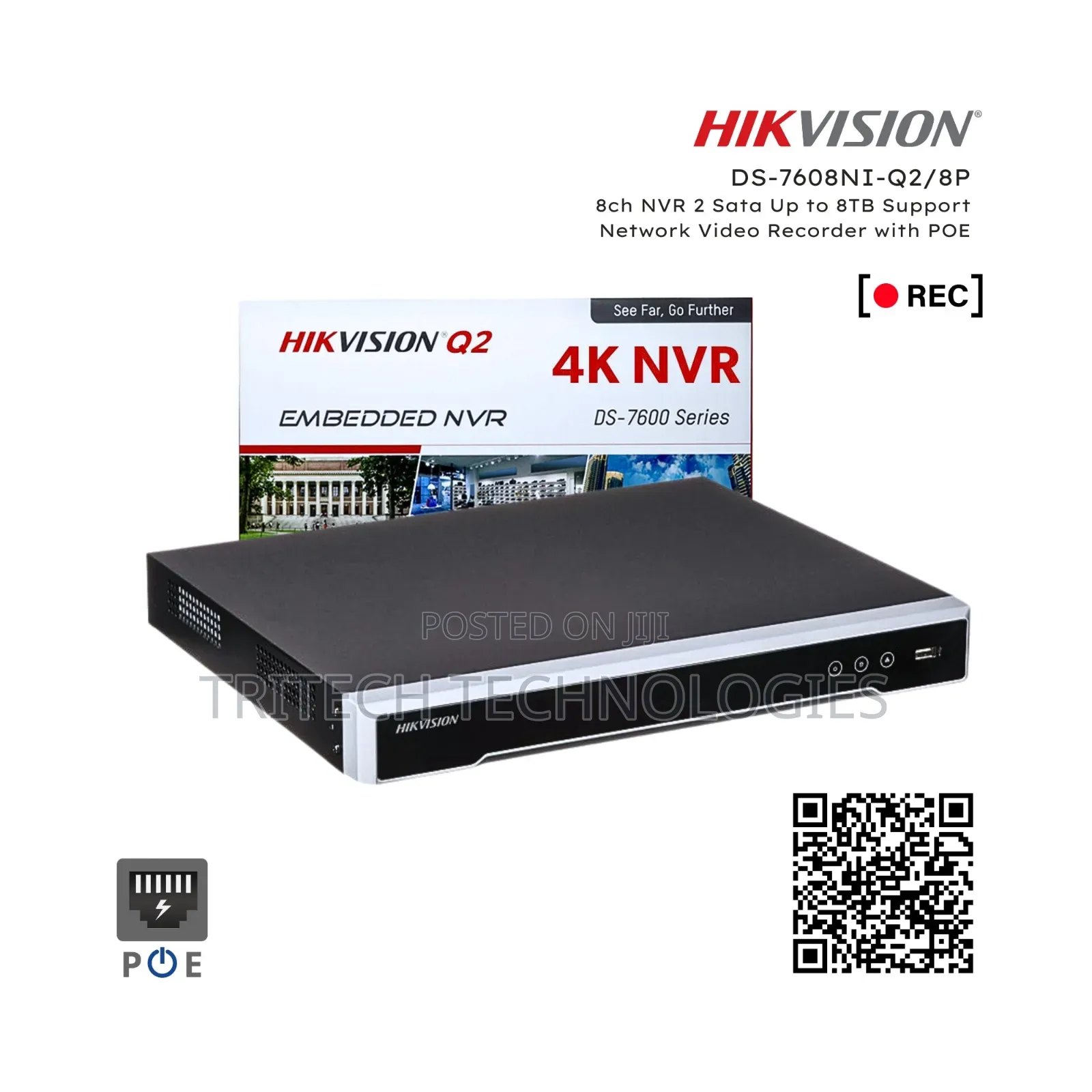 Hikvision Ds-7608ni-Q2/8p 8ch Poe NVR