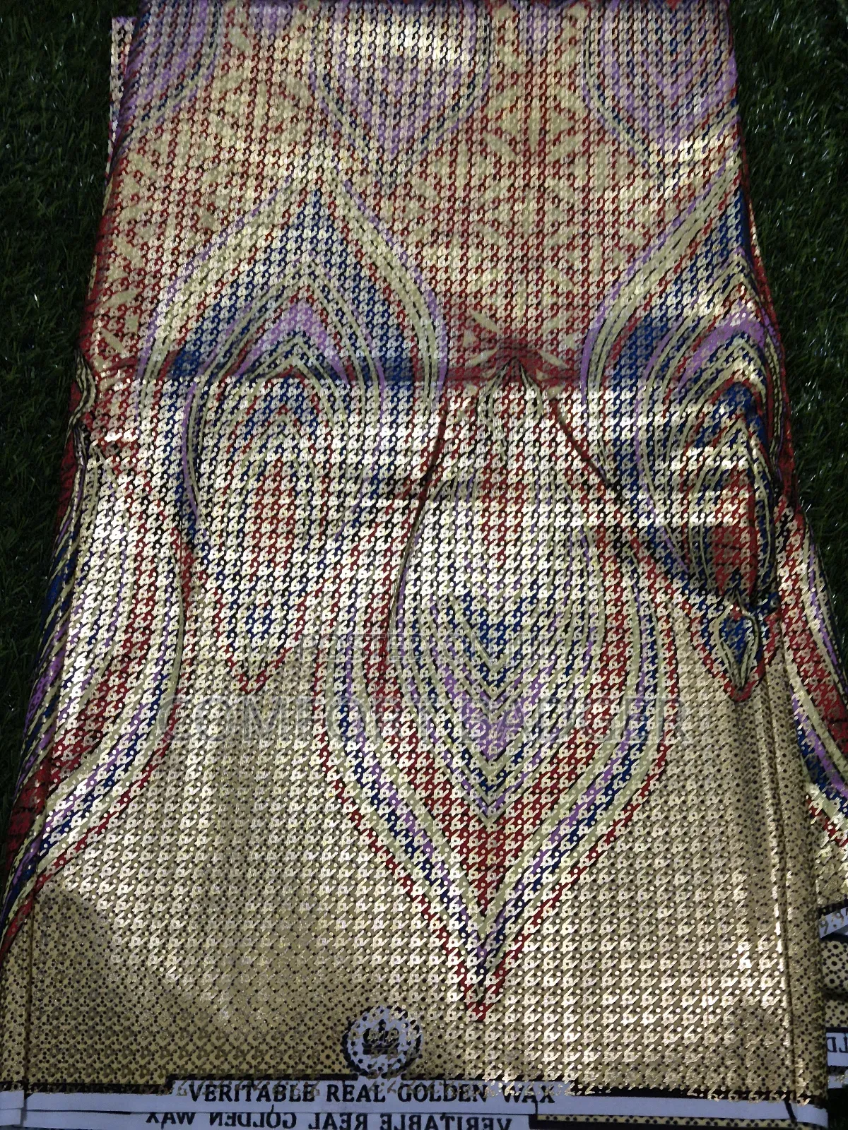 African Print With Golden Design