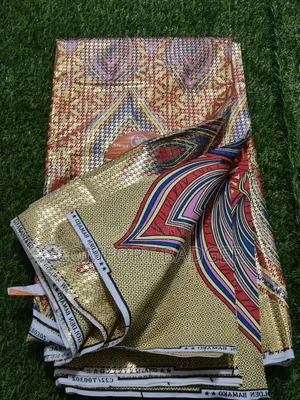 African Print With Golden Design