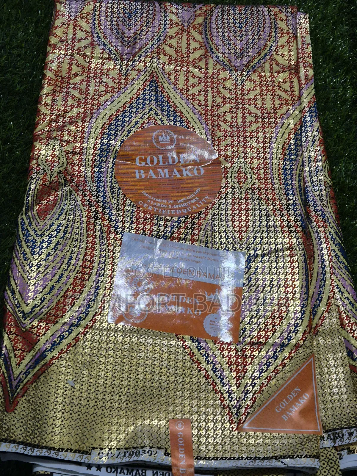 African Print With Golden Design