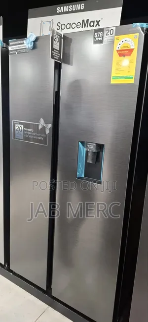90cm Samsung Fridge Freezer Side by Side Dispenser Doubledoor Darkgrey