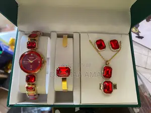 Red Chanel Watch and Accessories