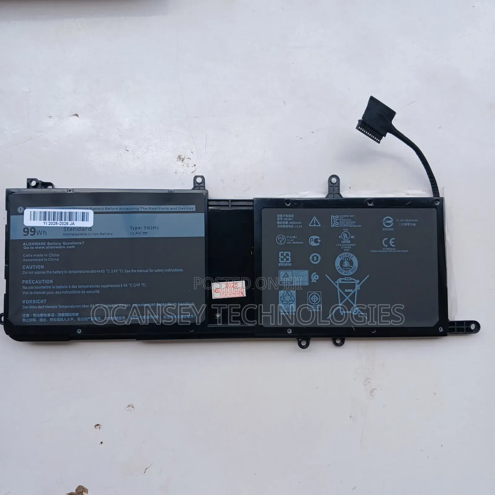 Original Dell 9njm1 Battery For Dell Alienware 15 R3 R4 17 R4 R5