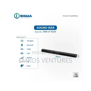 Sigma Sound Bar 100w With Bluetooth, Hdmi, Usb, Optical, Fm – Black